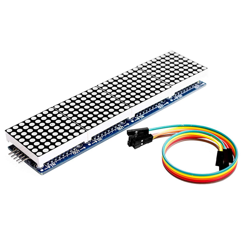 Hailege 2pcs 8x8 Dot Matrix LED Module Four in One Dot Matrix Display for Arduino Microcontroller with Dupont Wire