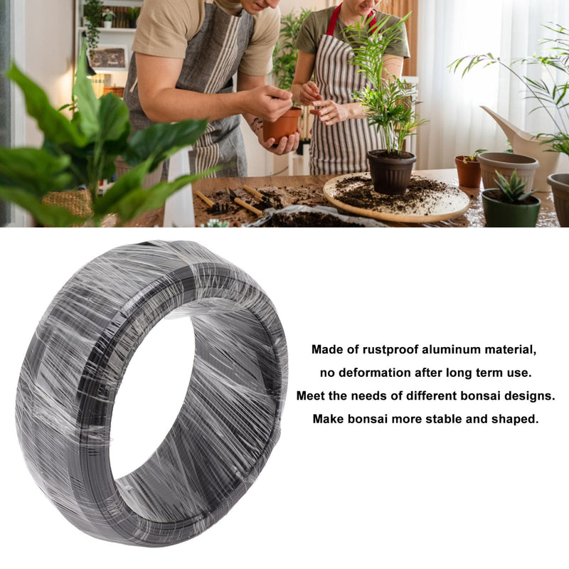 Aluminum Bonsai Training Wire, 500g Black Bendable Thick Metal Wire with Resistant, Bonsai Wire and Bonsai, Wire for Garden, Horticulture, Landscape, Planting (3.5mm)