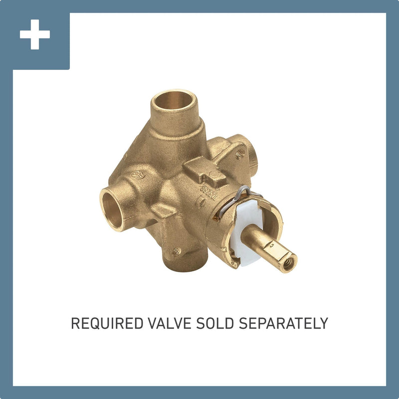 Moen Eva Chrome Posi-Temp Shower Trim Kit, Valve Required, T2132 0.5