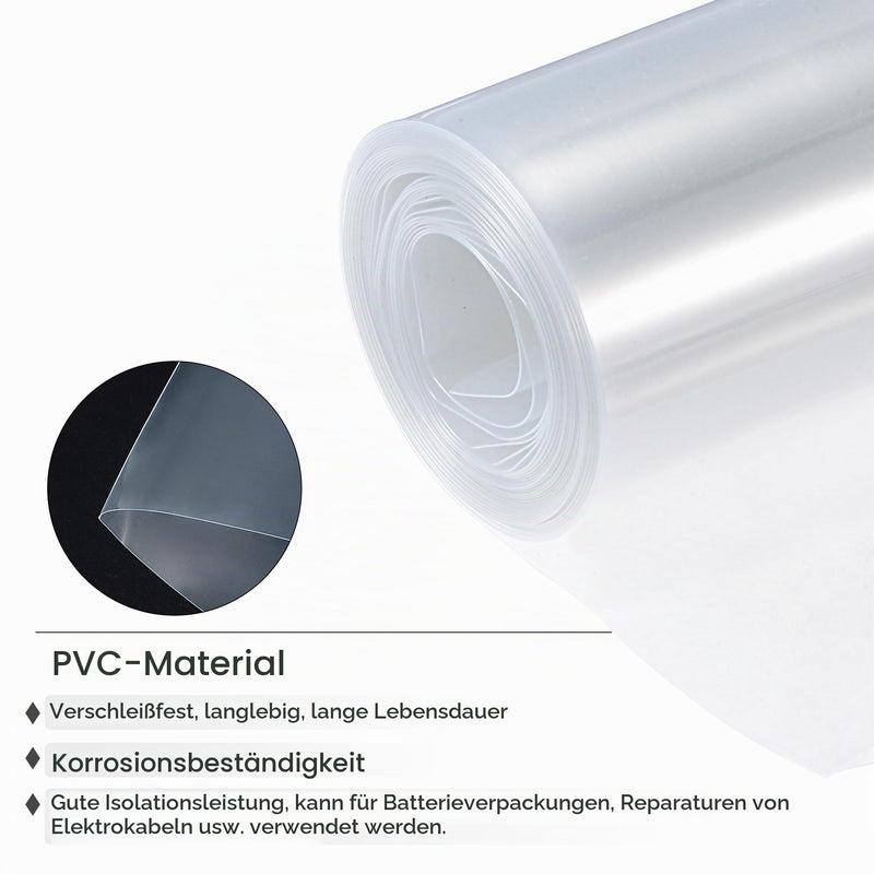QUARKZMAN 8 m Length PVC Heat Shrink Tubing 20 mm ID, 32 mm Flat Width Insulation Hose Waterproof Protective Tube Ratio 2:1 Heat Shrink Tubing for 18650 21700 AA AAA Batteries, Clear 20mm Dia x 32mm W x 8m L 1