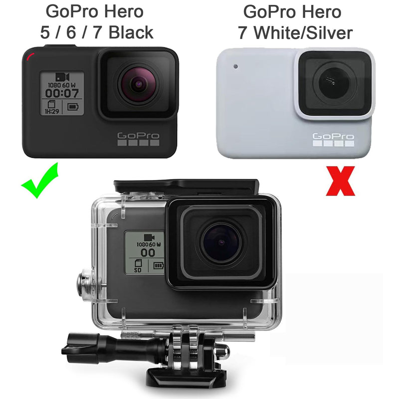 60M/196FT Waterproof Housing Case for Go Pro Hero 7/6/5 Black(2018), Waterproof Case Diving Protective Housing Shell with Touchable Cover for Go Pro Action Camera Underwater Dive Case Shell