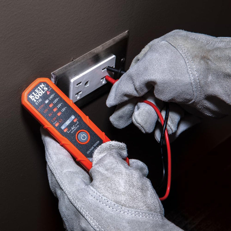Klein Tools ET40VP Voltage Test Kit, GFCI Receptacle Tester, AC/DC Voltage Tester, Detects Common Electrical Wiring Problems Digital Tester Kit
