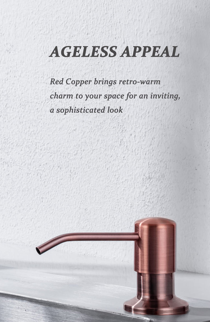 Soap Dispenser for Kitchen Sink, Built in, Stainless Steel (Copper), Pump Set Dish or Lotion, Refill from The Top,Kitchen CounterTop 17 OZ,Built-in Copper Bronze