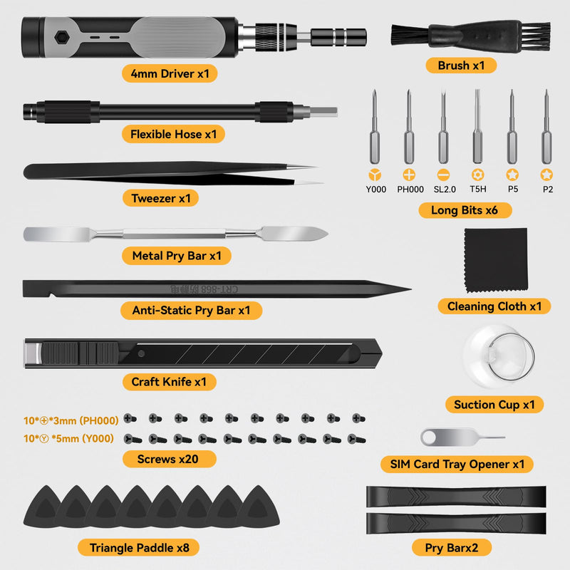 166 in 1 Precision Screwdriver Set: Magnetic Electronics Repair Kit with Extension Rod & Pry Tools, Professional Computer Tool Kit for iPhone, Laptop, PC, MacBook, PS5, Xbox, Watch, Camera, Glasses 166 in 1