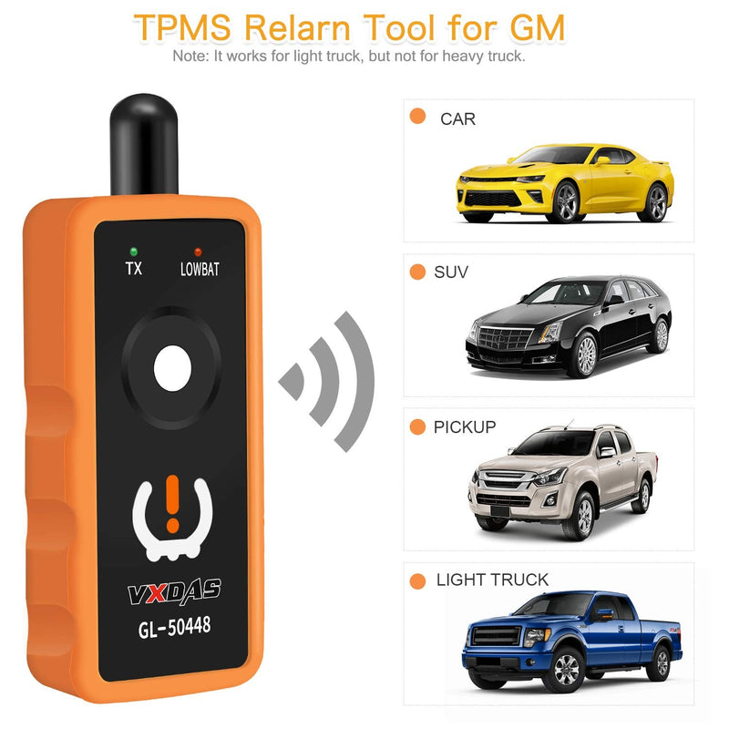 VXDAS GL50448 TPMS Relearn Tool Compatible for GM Chevy Tire Pressure Sensor Reset Activation Tool OEC-T5 for GM/Buick/Chevrolet/Cadillac/Nissan/Series Vehicles 2024 Edition Silicone Cover