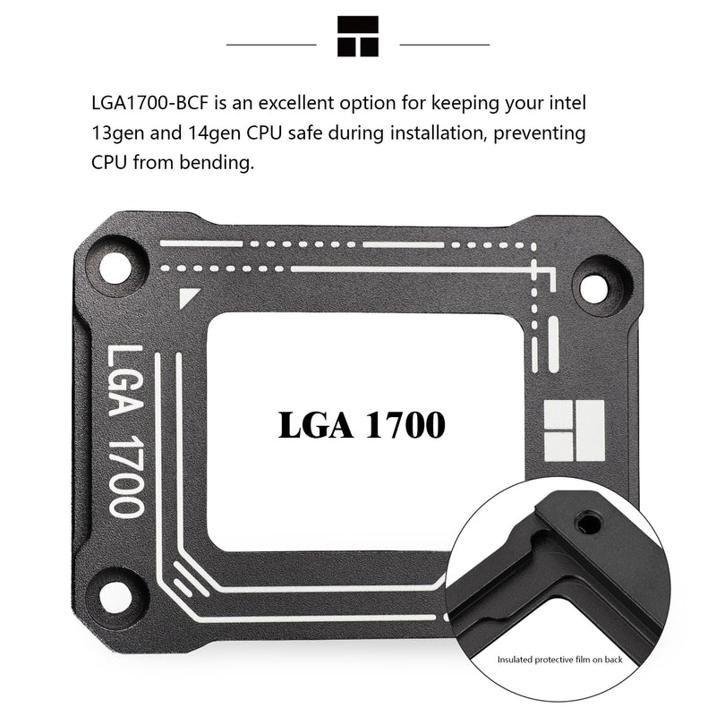 Thermalright LGA1700-BCF Black V2 CPU Retainer,Intel 12/13/14th Anti-Bend Retainer, LGA1700 CPU Retainer Clamp, LGA17XX Corrective CPU Bend Retainer, Standard for Heat Sinks(LGA1700 BCF Black V2)