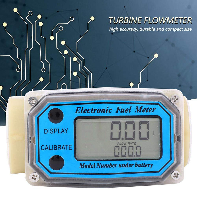 Mini Fuel Flow Meter, Digital Turbine Meter, 15-120 L/min 1" NPT Flow Meter, LCD Digital Meter Diesel Fuel, Oil Flow Meter for Urea Kerosene Petrol