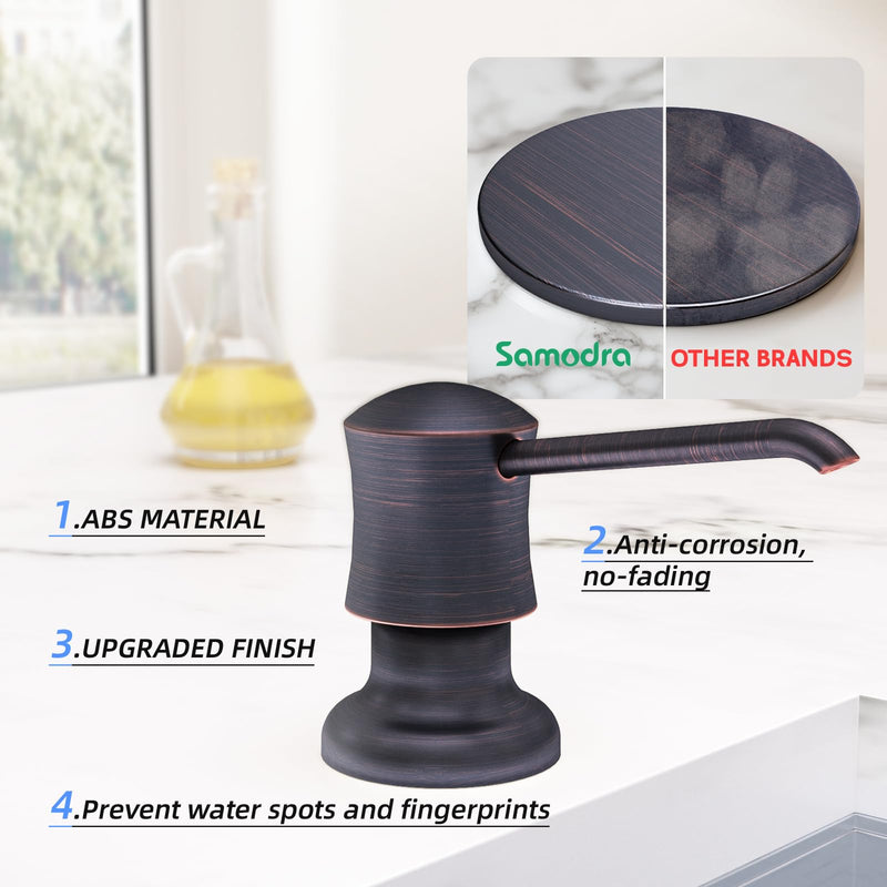 SAMODRA Sink Soap Dispenser and Extension Tube Kit, ABS Pump Head Bronzed Built in Design with 39” Extension Tube to Soap Bottle, No More Messy Refills(No Bottle) Oil Rubbed Bronze 47'' Tube