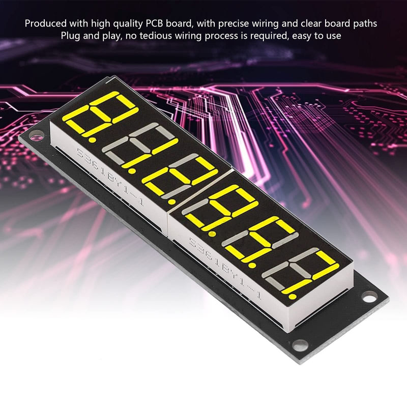 TICFOX Display Digital Tube LED Segment Display Module 0.56 Inch 6 Digit 7 Segment TM1637 Display Tube LED Digital Display Control Module Tube with Yellow Light