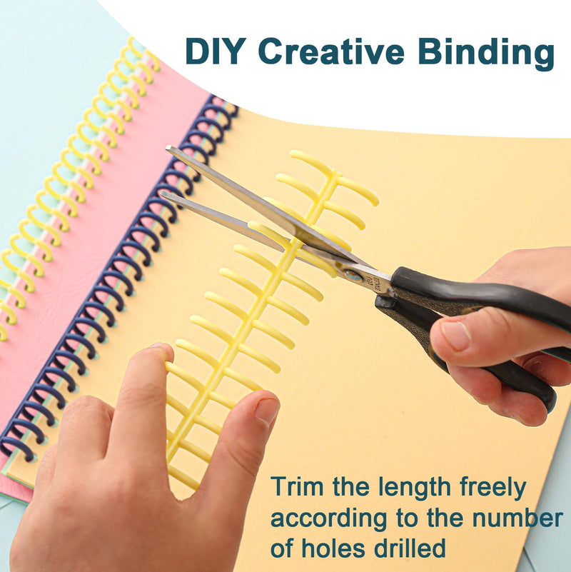 Binding Machine -10 Hole, DIY Creative Paper Puncher for Planner, A4-30 Holes, A5-20 Holes, B5 26 Holes with 10 PCS 30-Hole Loose Leaf Binding Spines for Work, Study- Black Z-10 Hole-Black