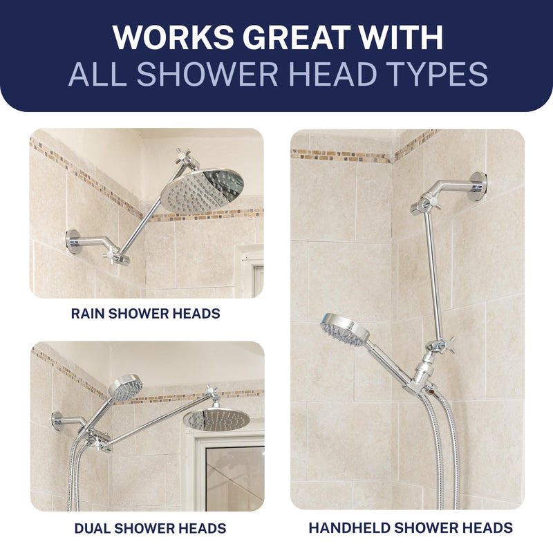 HammerHead Showers® Solid Metal 12-Inch Adjustable Shower Extension Arm – Raises Showerhead Height, Supports up to 10lbs – Oil Rubbed Bronze 12 Inches