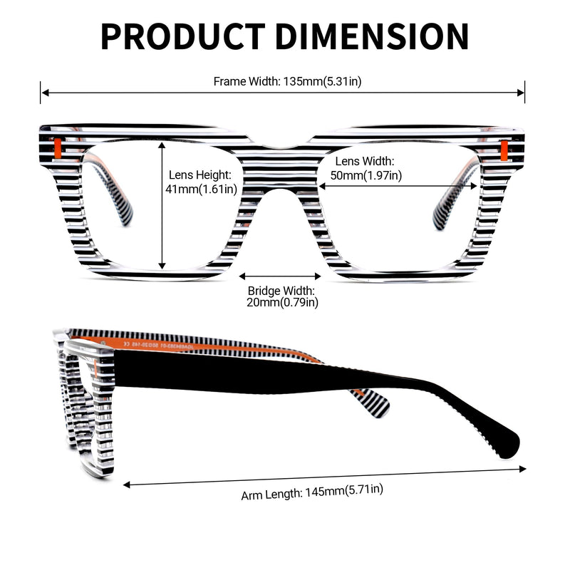 Zeelool Blue Blocking Glasses for Women Chic Fashion Rectangle Eyeglasses Frames Full Eyewear Glasses Anti UV Black Clear Lens