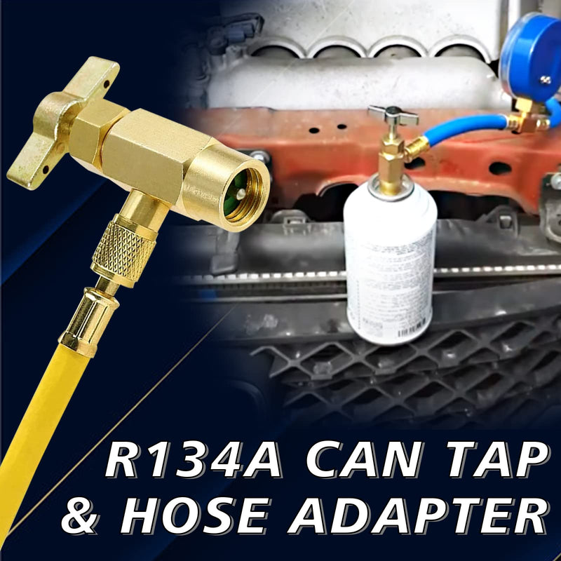 Boltigen R134A Can Tap, R134A Self-Sealing and Puncture Style Refrigerant Can Tap Valves with Refrigerant Tank Adapters for Refilling Automotive Air Conditioning Systems