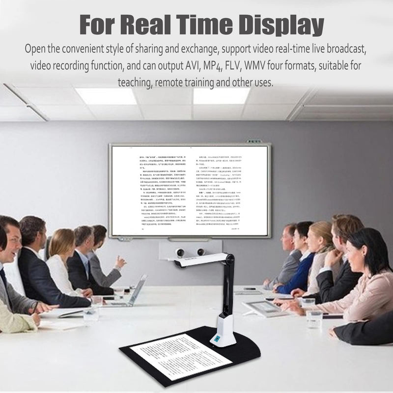 Professional Document Scanner, 8 Million Pixels Book&Document Camera Scanner with Automatic Correction, Auto Focusing Portable USB Document Camera, Smart OCR for