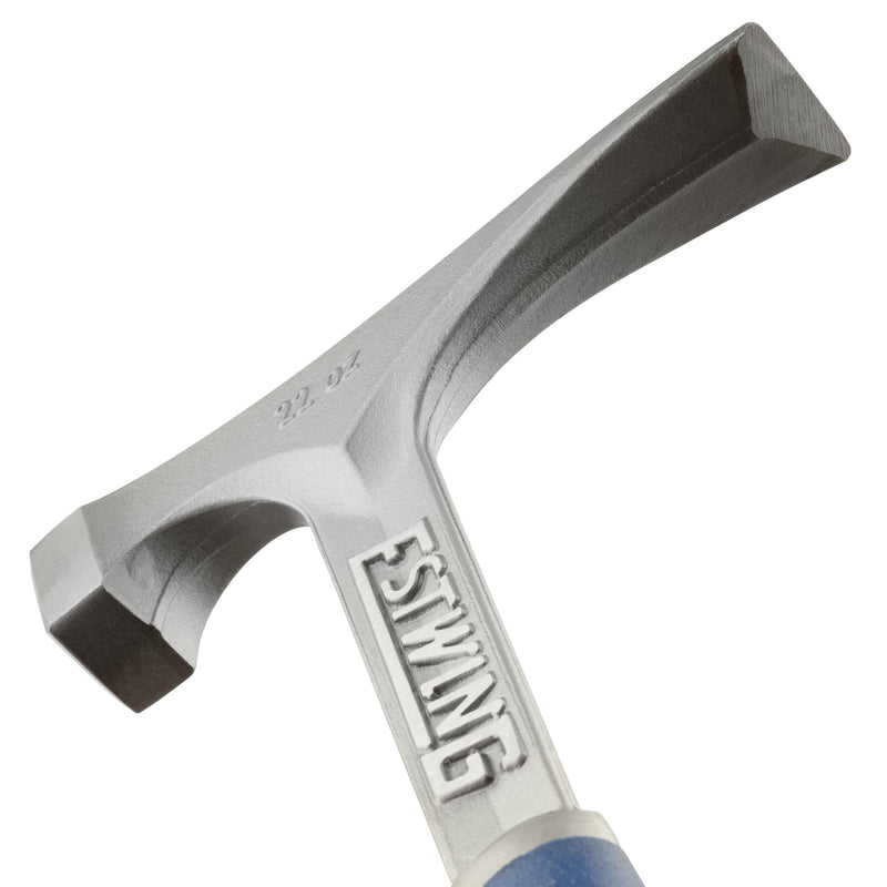 ESTWING Bricklayers/Mason's Hammer - 22 oz USA Made Masonry Tool with Forged Steel Construction & Shock Reduction Grip - Finish May Vary - E6-22BLC Short Handle