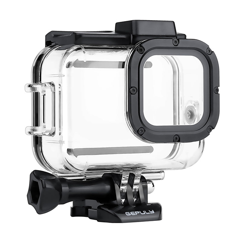 60M/196FT Waterproof Housing Case for GoPro Hero 8 Black, Dual Cold Shoe Slots Protective Underwater Diving Housing Shell for GoPro Hero 8 Black Action Camera