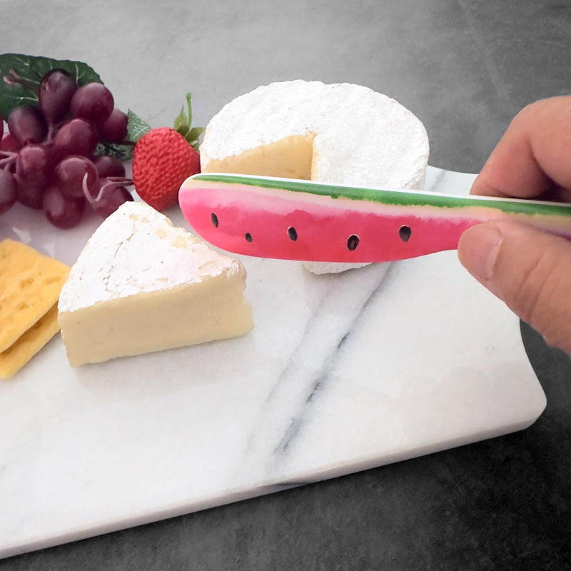 UPware Watermelon Cheese Spreader Set, Melamine Multipurpose Butter Spreaders for Cream, Cheese, Jelly, Mayo, Frosting, and Sandwich, Red, 6 Inch, Set of 6