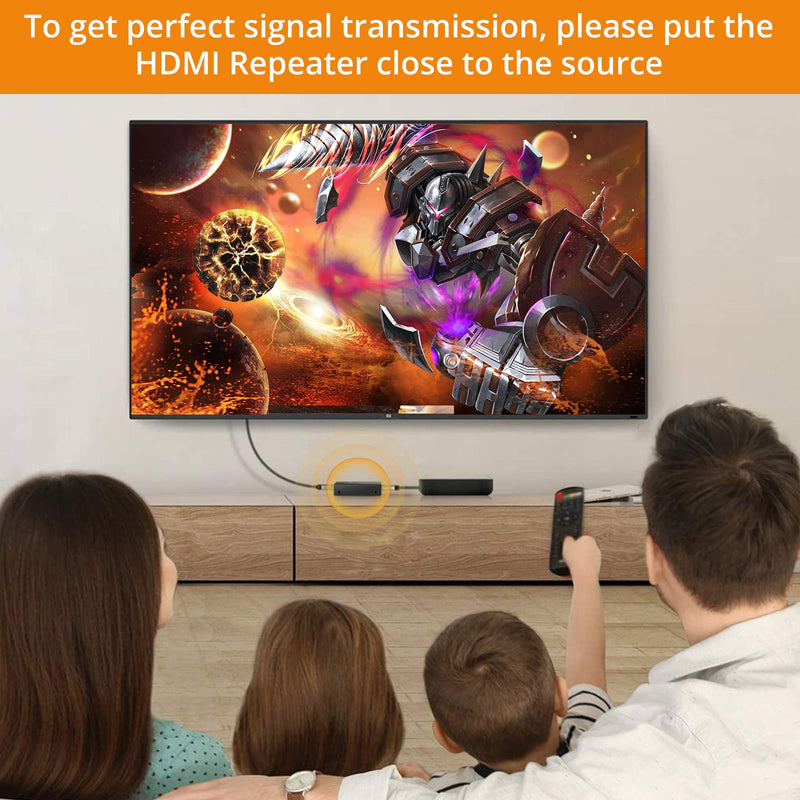 Neoteck HDMI 2.0 Repeater 4K 2160P 3D HDMI Signal Amplifier Repeater Boost Up to 196ft Transmission Distance Mini Size Metal Shell for PC DVD Sky HD Box PS3 PS4 Satellite Box