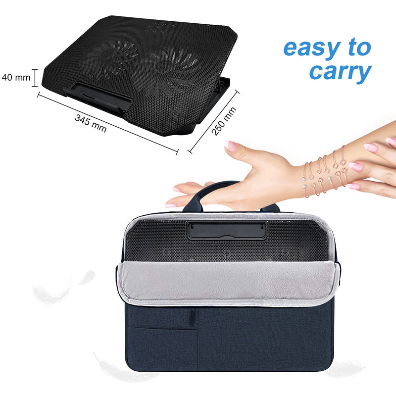 Laptop Cooling pad Laptop Cooler Stand Laptop Fan Cooling pad for 11-15.6 Inch Gaming Notebooks, 2 Turbine Fans,4 Angle Adjustable Laptop Cooling Stand (Black) Black