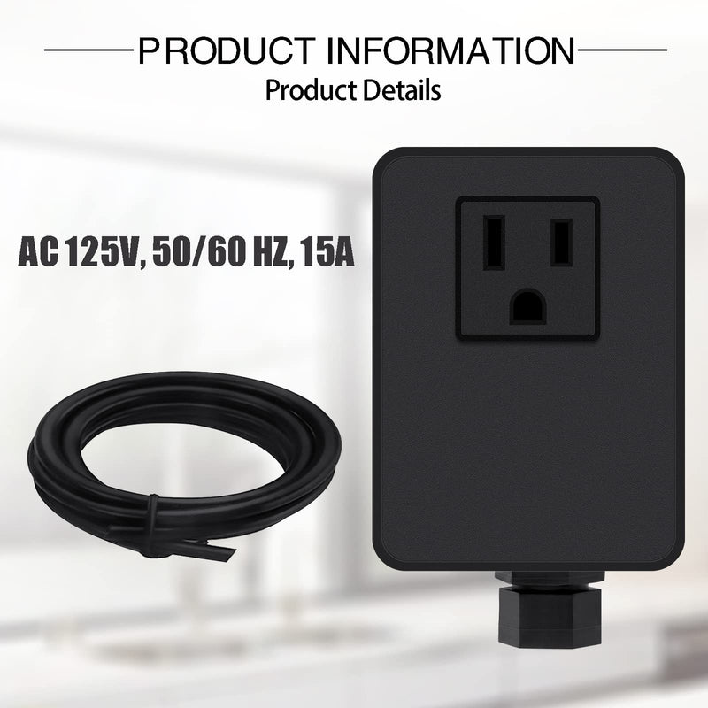 Garbage Disposal Air Switch Kit with Long Button, Matte Black (Brass Cover) Metal