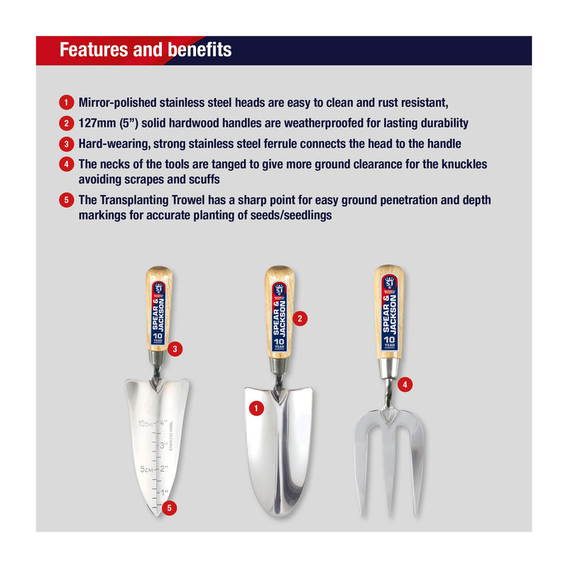 Spear & Jackson 3056GS Neverbend Stainless 3 Piece Gift Set