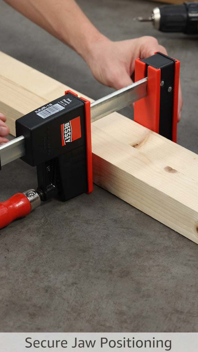 BESSEY KRJR-18 K Body REVO JR, 18 In. Parallel Clamp - 900 lbs Nominal Clamping Force. Spreader, and Woodworking Accessories - Clamps and Tools for Woodworking, Cabinetry, Case Work