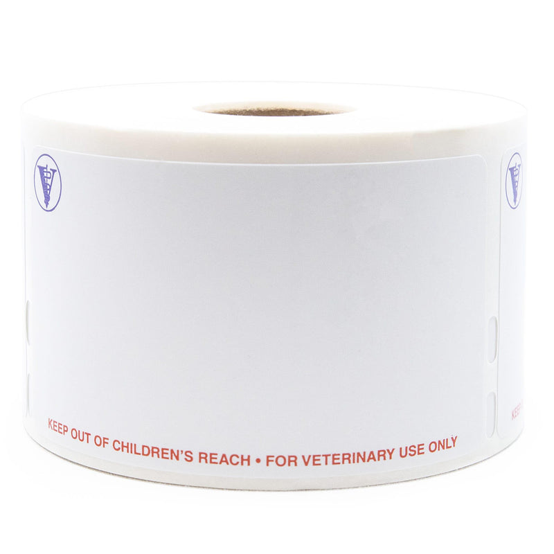 LabelValue Veterinary Prescription Labels 1-15/16 x 3-1/2 in Direct Thermal - for Veterinary Use Only - 400 Labels/Roll - Compatible with Zebra and Dymo 450 Label Printers