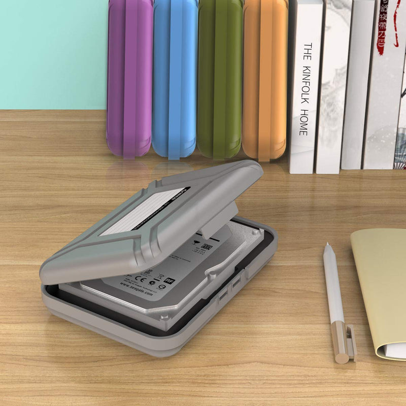 ORICO External Hard Drive Case for 3.5 Inch HDD/SSD 5 Packs Portable Hard Drive Carrying Protective Storage Box Anti-Static and Shockproof -PHX5S Grey