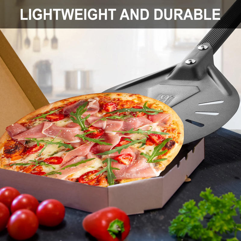 Pizza Turning Peel with Vintage Embossed Initials – Ideal for Outdoor Pizza Ovens – Perfect Pizza Turning Tool and Great Father's Day Gift and BBQ Stocking Stuffer (M) M