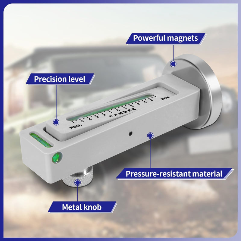 Adjustable Magnetic Gauge Tool, Wheel Camber, Caster Pillar and Wheel Alignment Tools for Automotive Truck RV Tire Repair