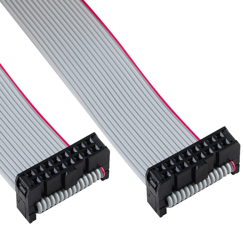 6 PCS 16 Pin Ribbon Cable 2.54 mm Pitch F/F IDC Connector Flat Ribbon Cable, F/F IDC Flat Ribbon Cable Connector Dual Row Data Cable (16 Pin, 30cm Length) 16P - 30cm