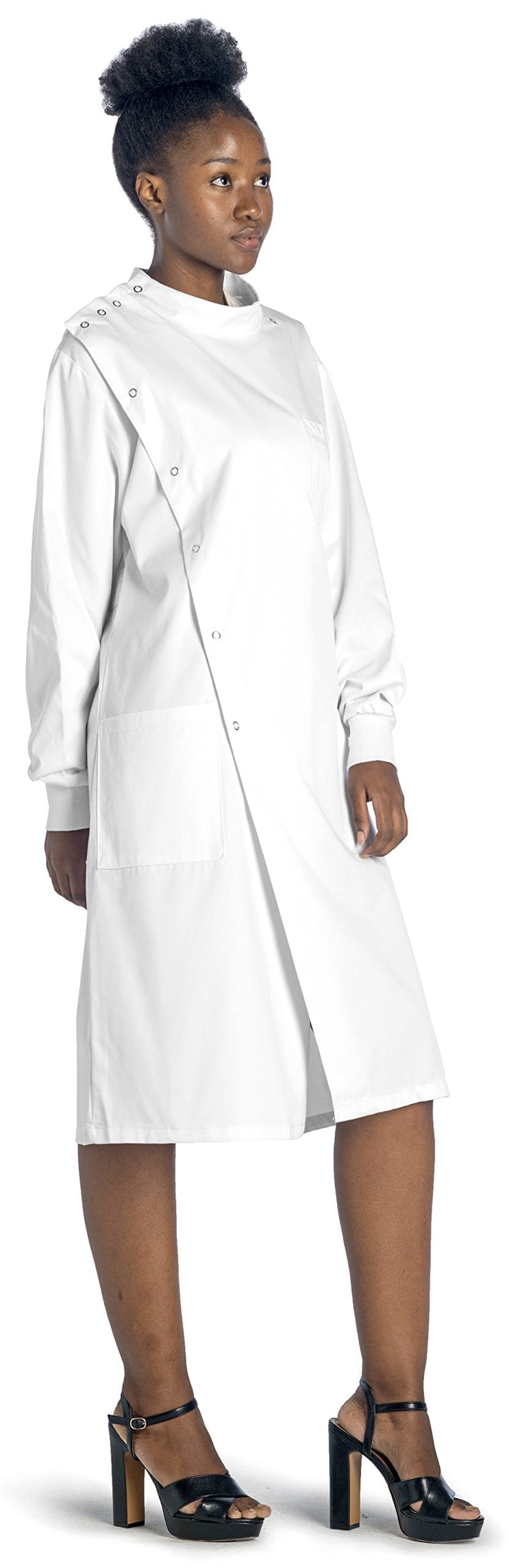 Dr. James Unisex Howie Style Lab Coat – White Medical Coat, Classic Fit, Cuffed Sleeves, Snap Closure, Full Coverage Design L (Men L / Women XL)