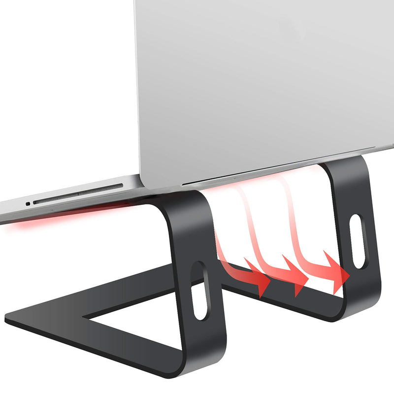 Orionstar Laptop Stand Portable Aluminum Laptop Riser Compatible with Mac MacBook Air Pro 10 to 15.6 Inch Notebook Computer, Detachable Ergonomic Elevator Holder, Black A-black