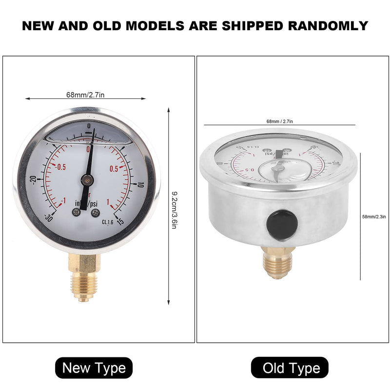Dual Scale Pressure Gauge 1/4 BSP Back Mount Pressure Gauge Radial Oil Filled Vacuum Pressure Gauge