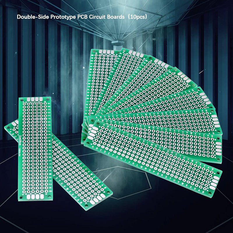 10pcs 2X8cm Double-Sided Circuit Board Hole Grid Board PCB Board Prototype Board Prototype Kit Universal Circuit Board for DIY Soldering