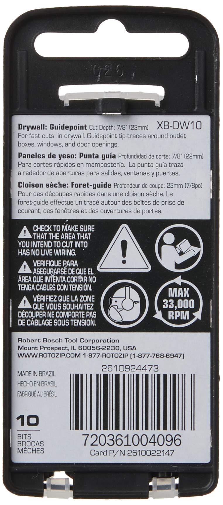 RotoZip XB-DW10 Drywall X Bit, 10-Pack