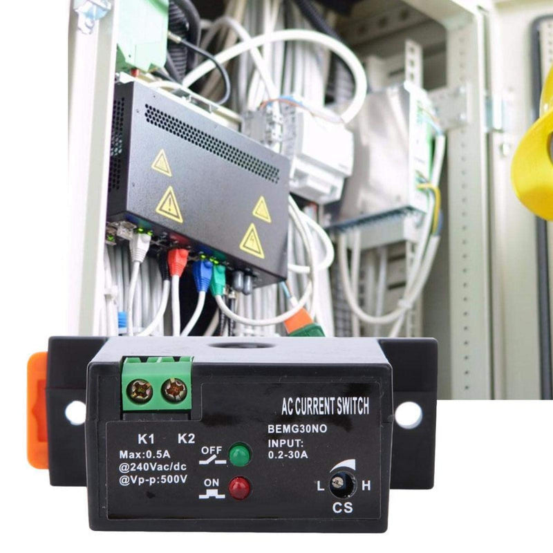 Current detection switch, current measuring switch, current measuring switch, AC 0.2-30A normally open, adjustable current sensor switch, current sensor control switch, current sensor switch, normally open)