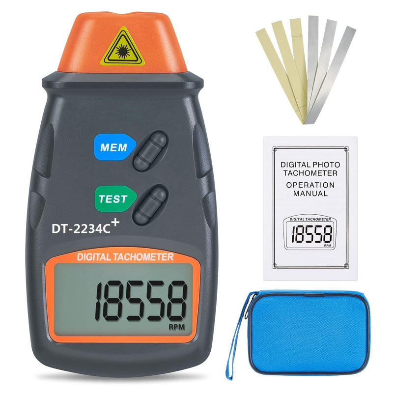 FITNATE Professional Digital Tachometer, Touchless Digital Laser Photo Tachometer