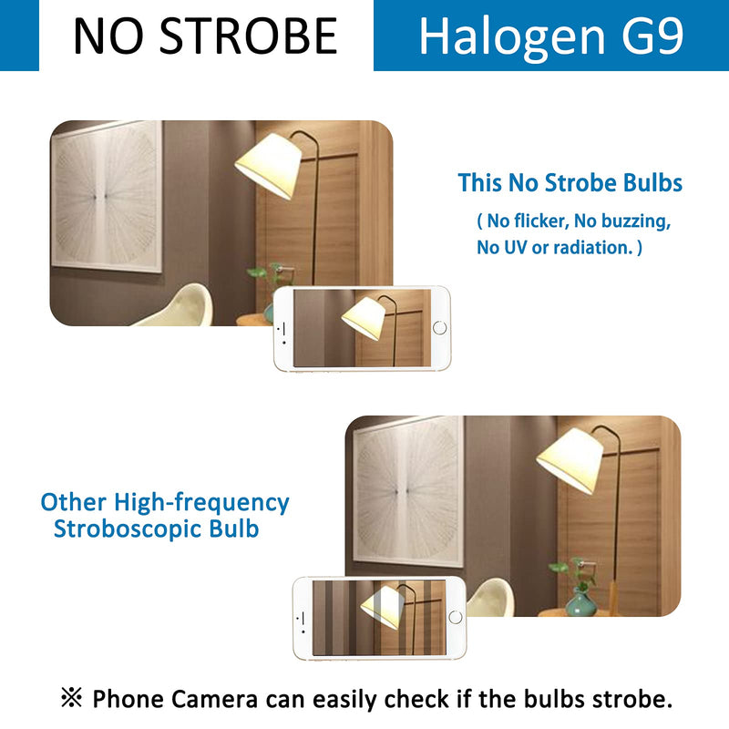 Halogen bulbs G9 33W 230V, 2700K warm white 460lm dimmable, G9 clear halogen plug-in bulbs for wall lamps, chandeliers, floor lamps, 10 pieces 33.0 watts