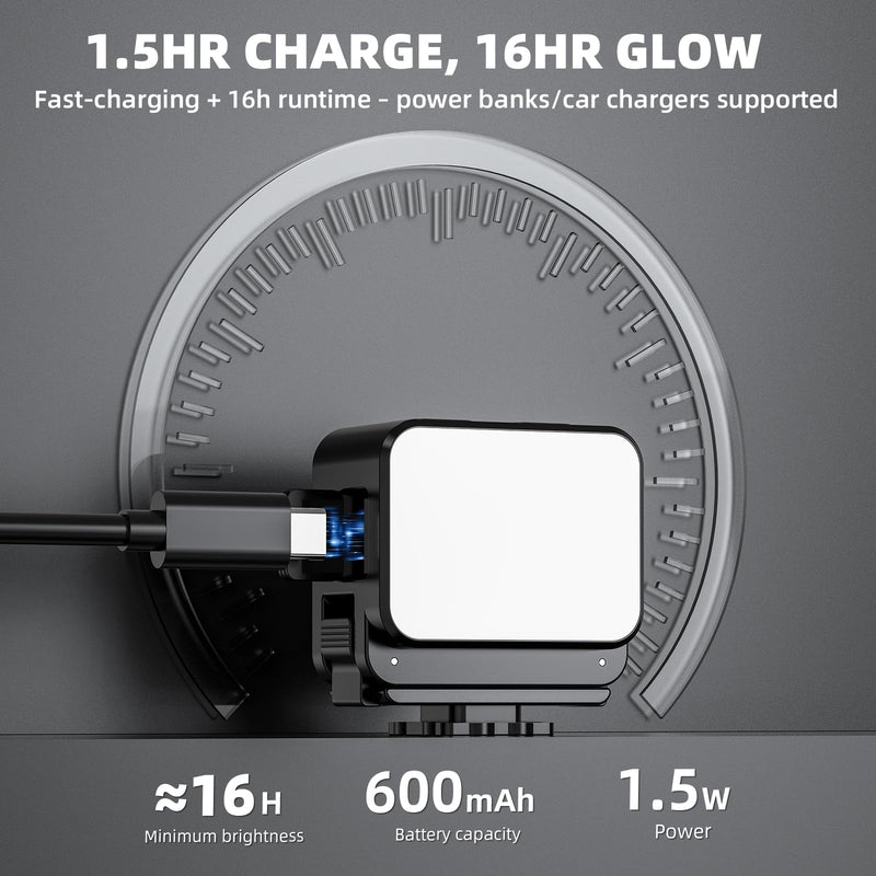 Mini Light for DJI Action Camera, Pocket 3 Fill Lighting Cold Hot Shoe LED Vlogging Light Attachment for DJI OSMO Pocket 3 Action 5 Pro 4 3, for GoPro Accessories
