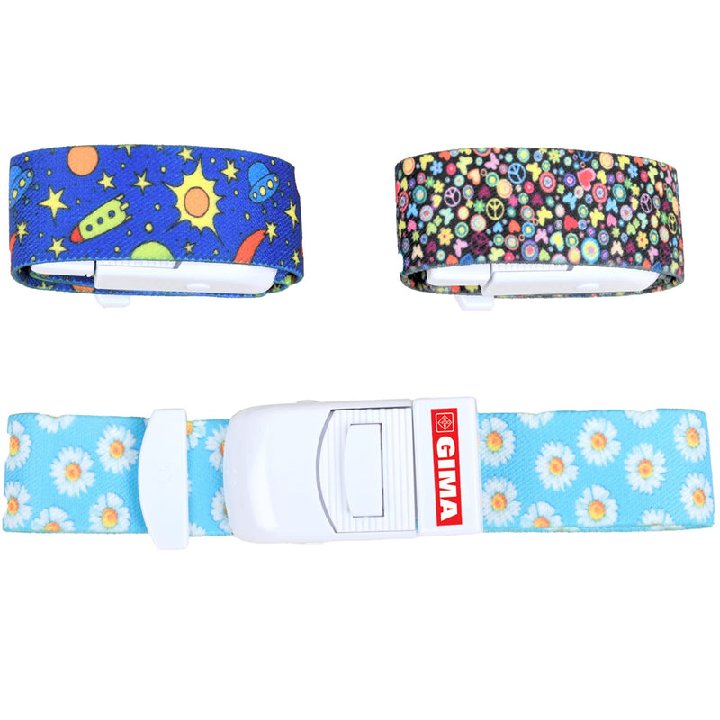 GIMA Fast Tourniquet Terylene Coated Rubber Instant Release Daisy Motif 37500