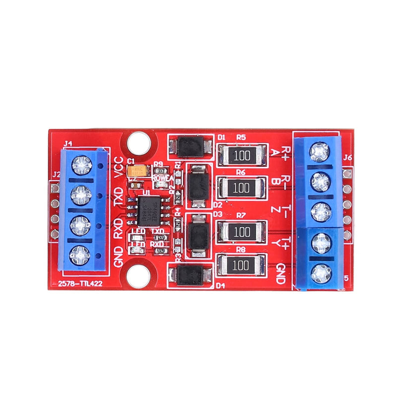 Fafeicy RS422 to TTL Level Converter Module, Bi-Directional UART Serial Port Conversion Board, 5V, Surge and Over Current Protection, SMD Components | Bi-directional full duplex with surge protection, for embedded projects and industrial automation
