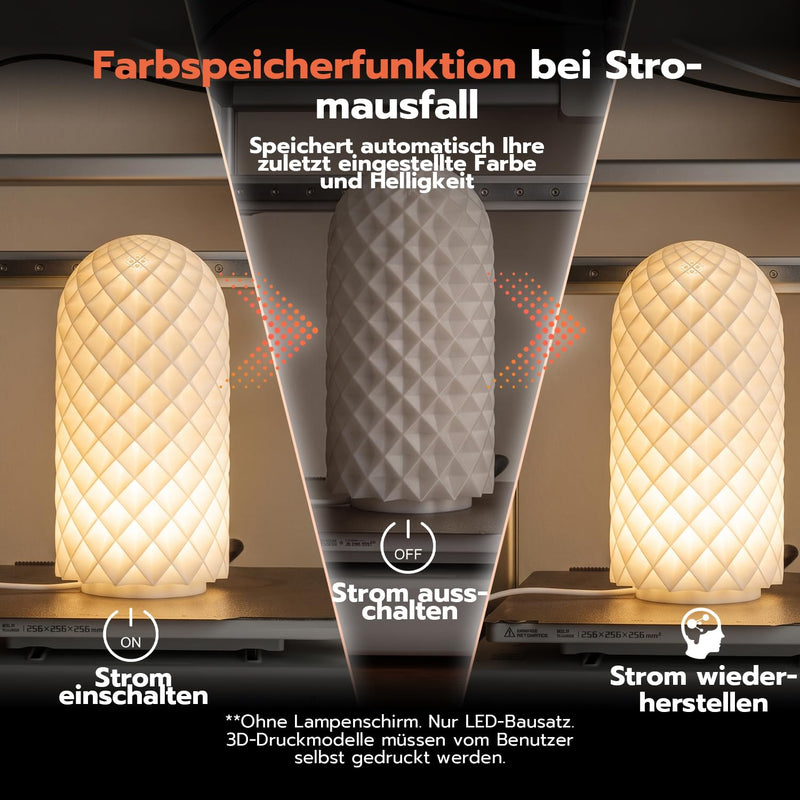 5x RGB LED Lamp Kits 001 for Bambu Lab Light Kit MH001 | Makerworld 3D-gedruckt, Farbspeicherung, Fernbedienung, Dimmfunktion, 5V USB Puck-Licht DIY-Hardware-Modell-Ersatzteile 5