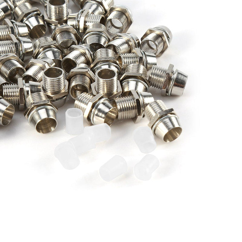 LED lamp holder, 50 pieces LED holder made of galvanized aluminum base, ring, nut and stopper. Suitable for 5mm LED