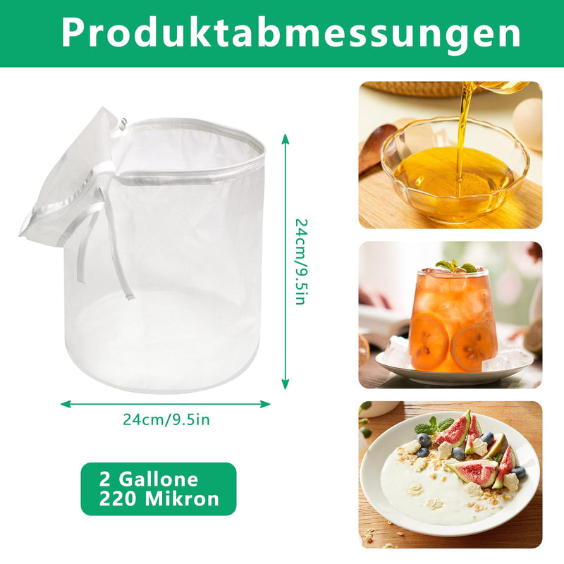 Bubble Bags, 2 Gallon 220 Micron Bubble Hasch Bag, Essence Extraction Bag Kit, Bubble Filter Bag, Bubble Zipper Bag for Herb Extraction, Juice Extraction, Wine, Garden