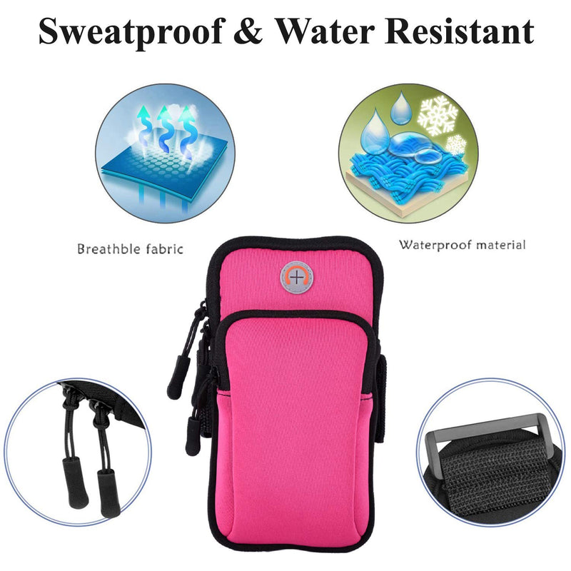 Armband Cell Phone Holder for Running Women,iPhone Armband 15 14 13 12 11 Pro Max Xs Xr X 8 7 6 Plus SE Mini,Samsung Galaxy S24 S23 S22 S21 Ultra S20 Note 20 Key Pouch,Exercise Arm Bands Bag 3-Pink