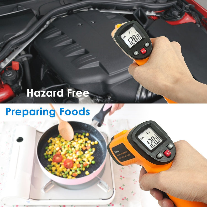 Helect (Not for humans) Digital Laser Infrared Thermometer Pyrometer (-50°C to 550°C) with LCD lighting