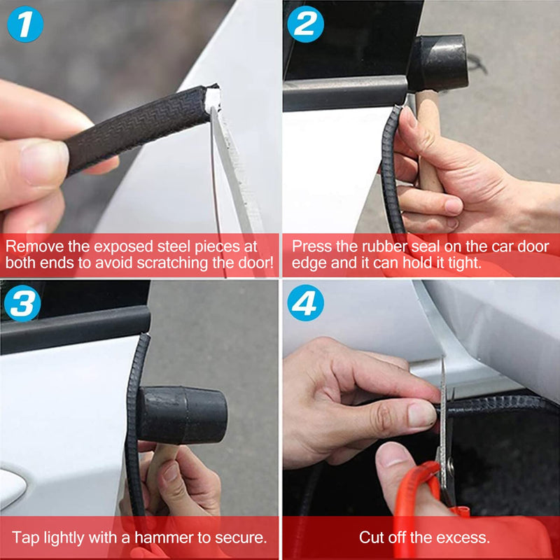 33Ft(10M) Long Car Door Edge Guards,U Shape Edge Trim Rubber Seal Protector Rubber Car Door Protector Car Protection Door Edge Anti-Collision Rubber Clips Fit for Most Car| Black | 33T