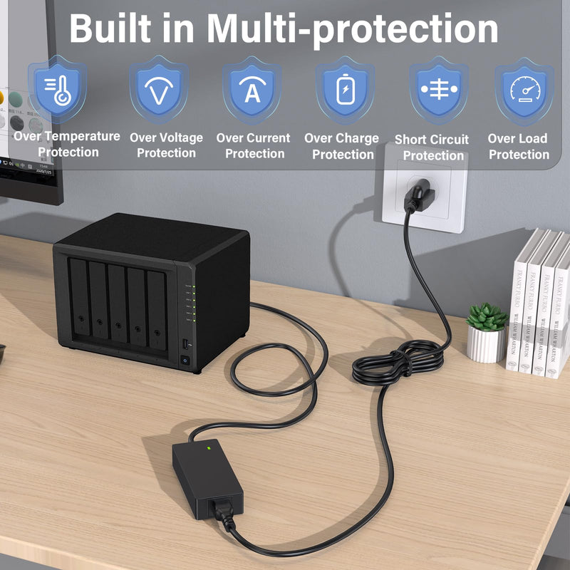 12V 10A DiskStation Charger for Synology NAS Disk Station DS1520+ Power Cord AC Adapter for Synology DS1522+ DS916+ DS918+ DS920+ DS923+ Network Storage NAS Server DS723+ DS420+ DS423+ DS620slim DS720