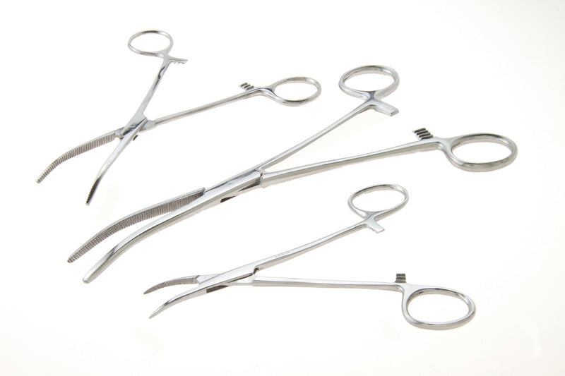 SE Ultimate 6-Piece Hemostat Set - Stainless Steel, Straight and Curved Forceps for Crafts, Fishing Lines, Sewing, Doll Making, Hobbies - HEMO-SET-6